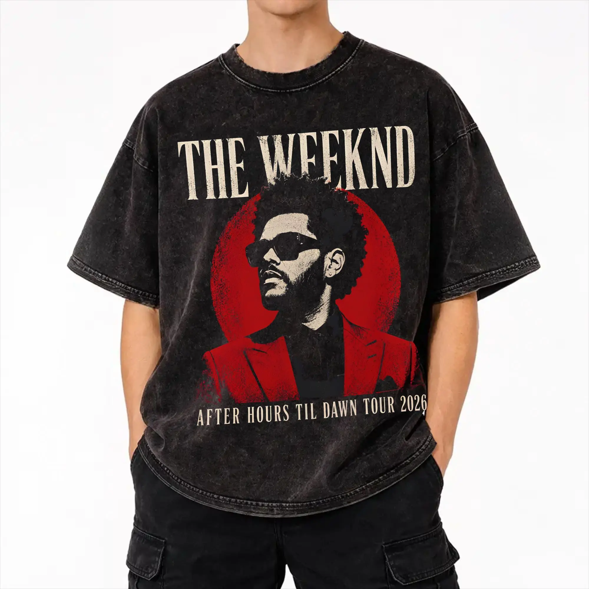 The Weeknds After Hours til Dawn Stadium Tour 2026  T Shirts Hip Hop Washed 100% Cotton T-Shirt  Retro Men Women Streetwear