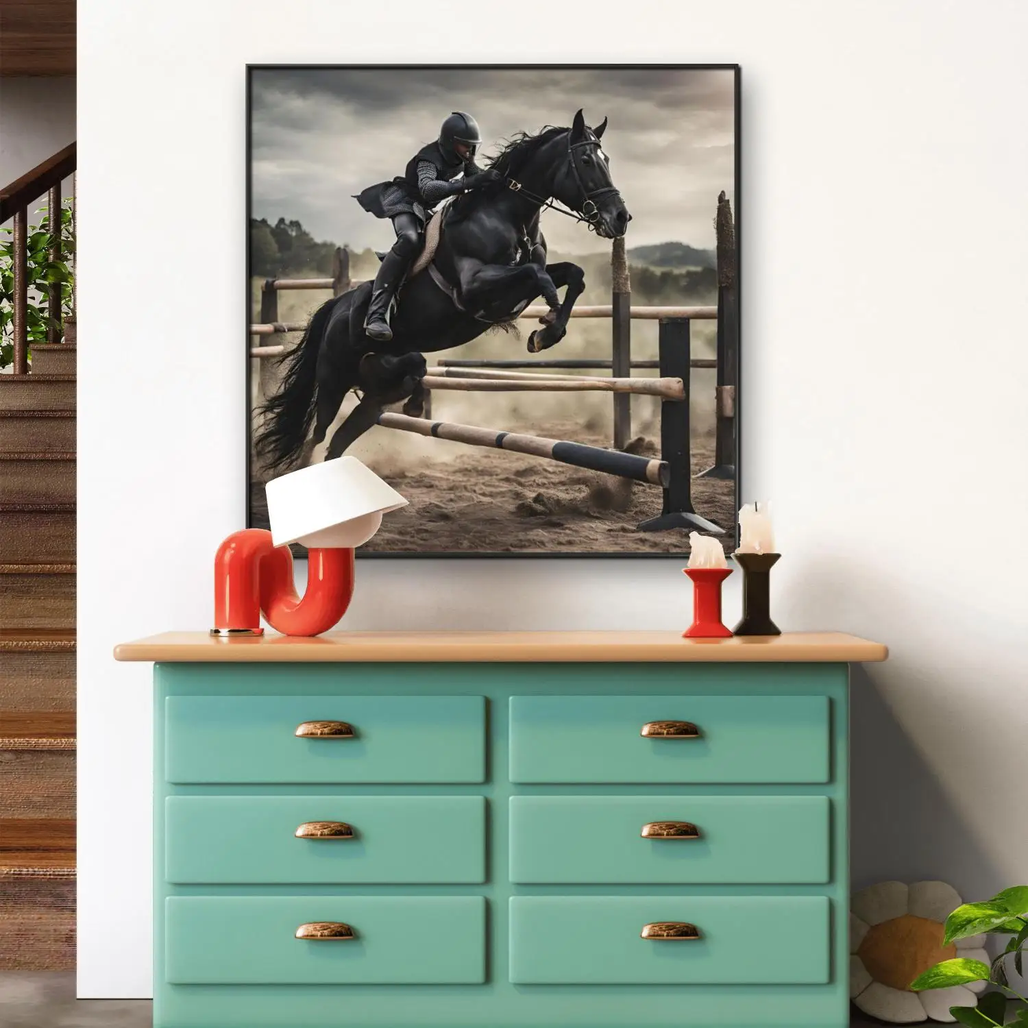 Classic Equestrian Show Jumping AB Diamond Painting Sport Horse DIY Diamond Embroidery Elegant Luxury Home Villa Office Decor