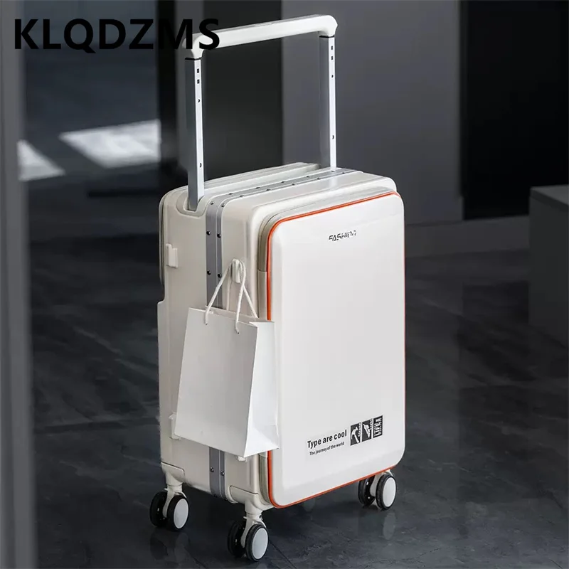 

COLENARA Rolling Suitcase ABS + PC Boarding Box 20"24 Inch Double Opening Trolley Case USB Charging Multi-function Luggage Bag