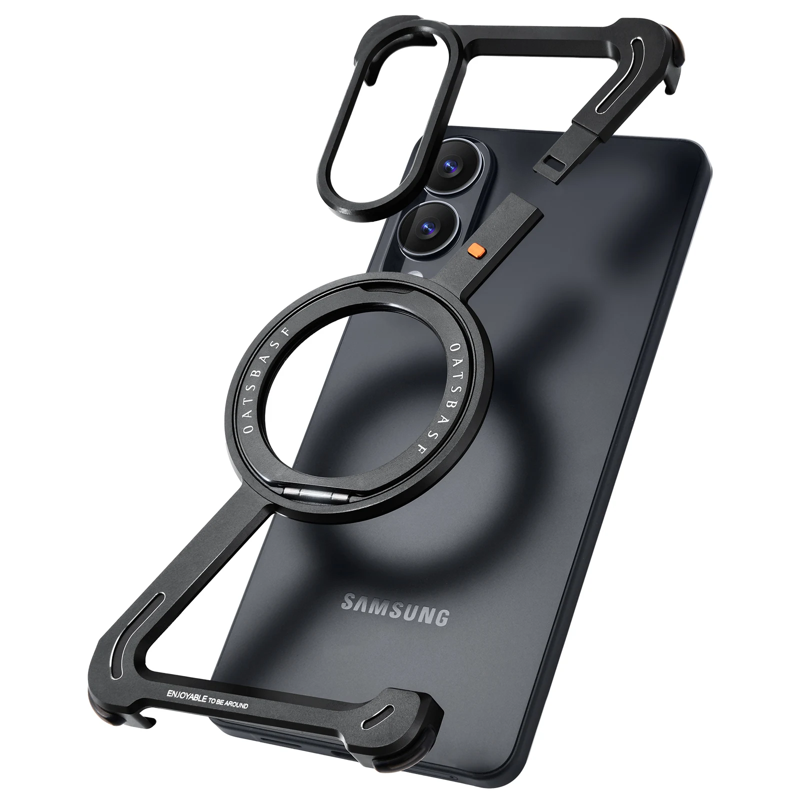 

Oatsbasf Magsafe Металлический каркас для Samsung Galaxy S25 Edge Чехол для телефона с подставкой 360° ° Поворотный чехол для телефона Samsung Galaxy A56