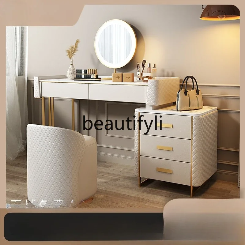 

YH03 Italian light luxury rock slab dresser storage cabinet integrated modern simple bedroom makeup table