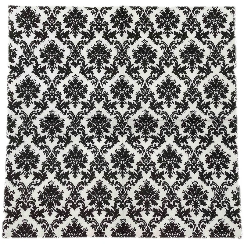 Preto e Branco Impresso Guardanapos, Destaque Europeu, Floral Quadrado, Papel Dobrado, Flor De Festa, 33cm, 10 Unidades, 20 Unidades por Pacote