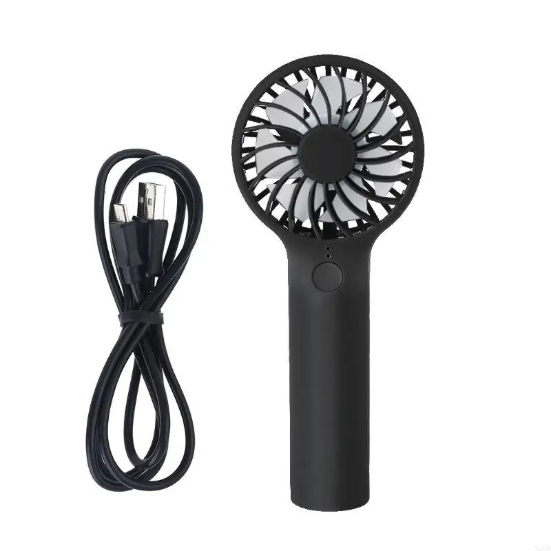 Handheld Cooling Fan 3 Adjustable Wind Speed Fan Low Noise Mini Desk Fan for Home Outdoor Camping Travel N58D