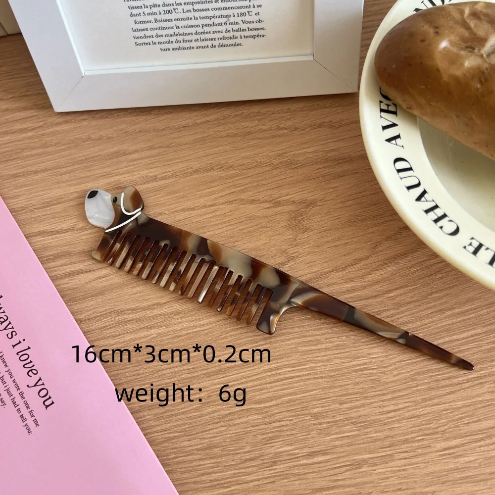 Portable Tulip Acetate Comb Cartoon Puppy Makeup Comb Animal Swan Dog Hairdressing Combs Student