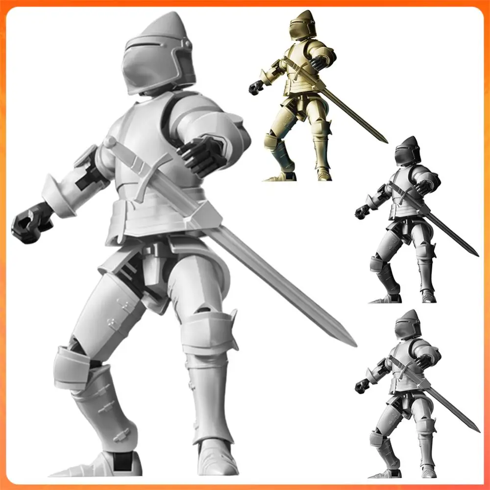 F2 3D Printing Medieval Knight with Shields Movable Mechanical Craft  Mannequin Dummy Figure Home Desk Decoration