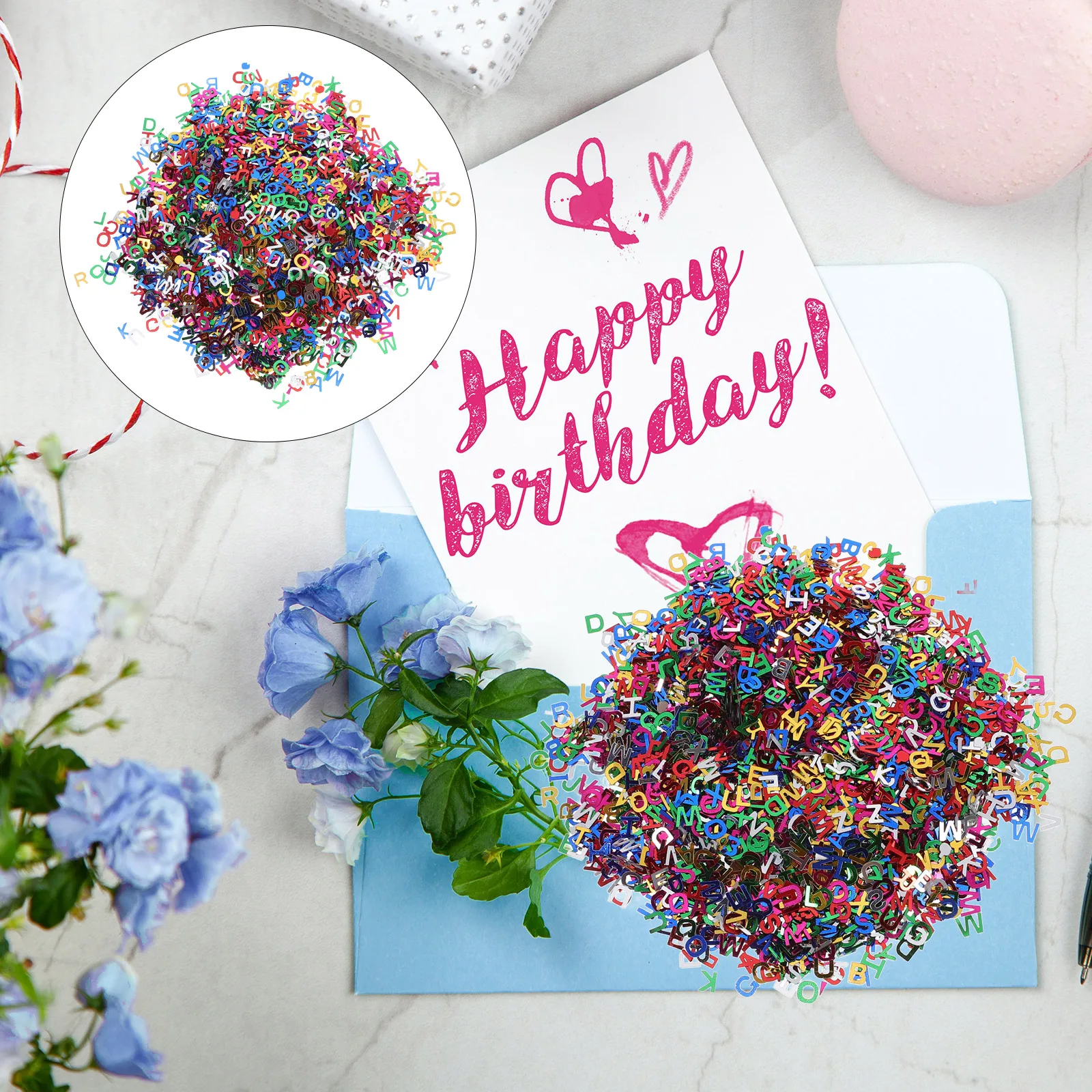 

90g Pack Mixed Decorative Alphabet Sequin Letter Paillette DIY Handmade Crafts Accessories 8mm Scrapbooking Greeting Cards