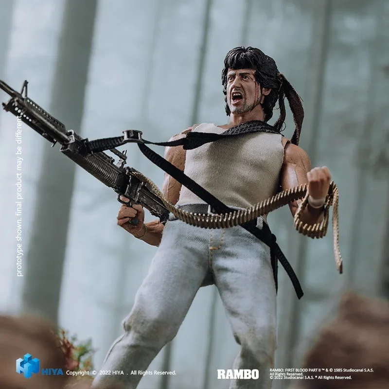 

Hiya 1/12 Male Soldier First Drop Of Blood Rambo Three Head Carving Full Set 6.3" Action Figure Model Toy In Stock