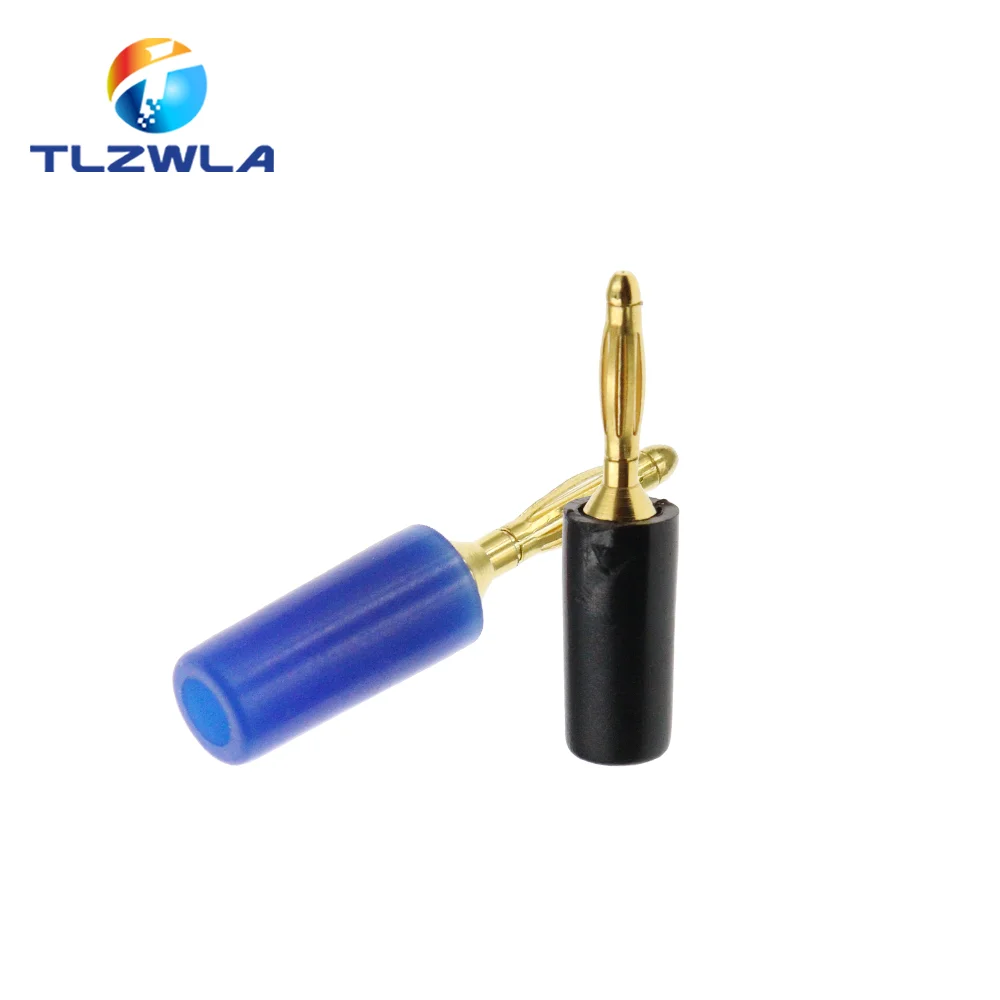 5PCS 2MM Audio Banana Plug Mini Speaker Pure Copper Gold Plated Plug Connector Welded Assembly Experimental Test Cord Head