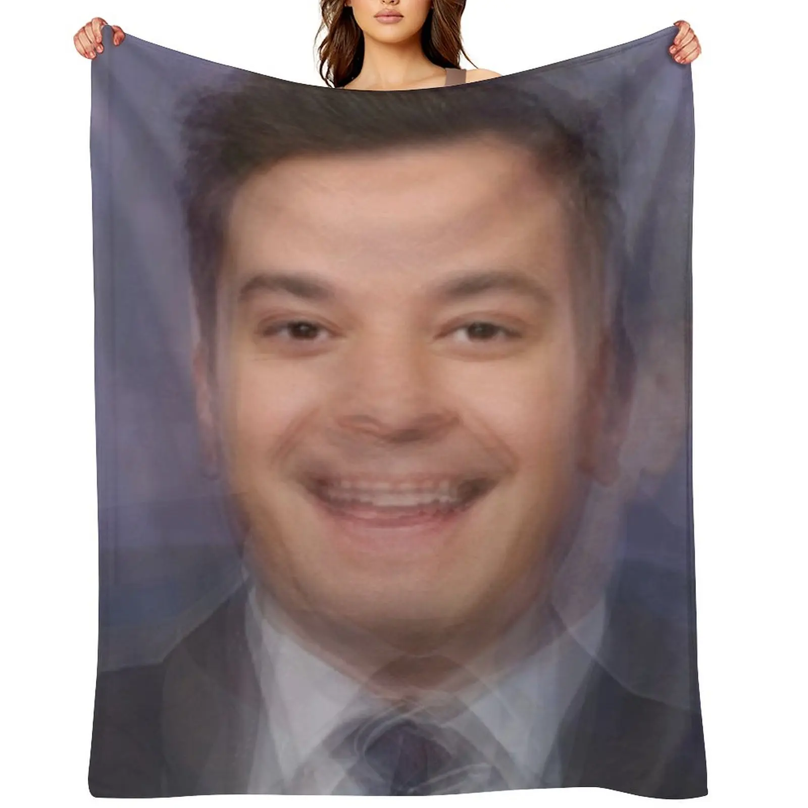 

Jimmy Fallon Portrait Overlay Throw Blanket Summer Moving Giant Sofa Soft Plaid Blankets