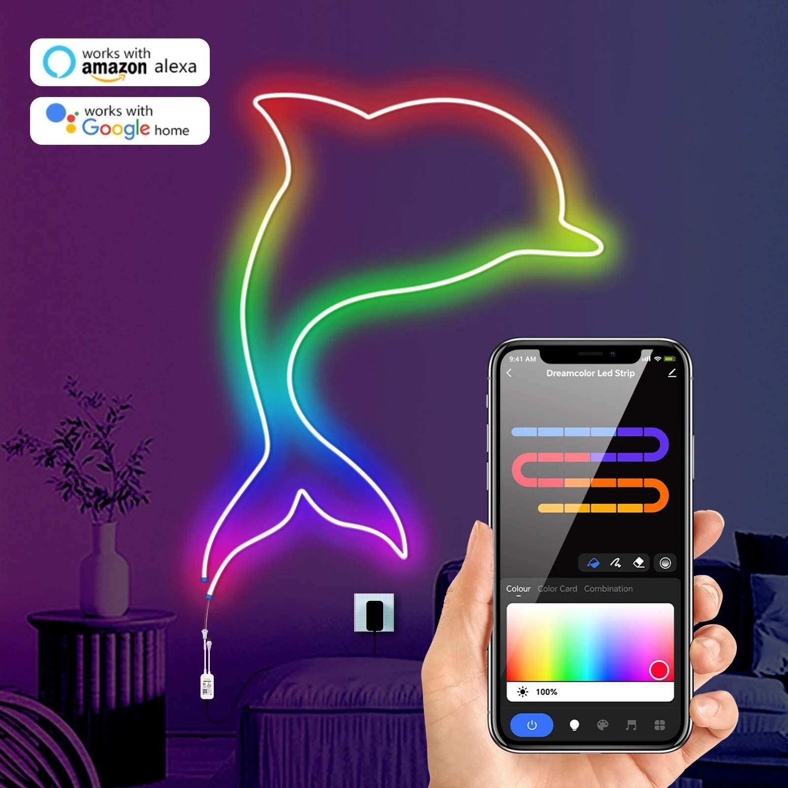 Imagem -03 - Rgb Sonho Cor Neon Led Strip Ws2812b dc 5v Ip67 Impermeável Wifi Bluetooth Controle App Home Decor Fita Flexível Corda