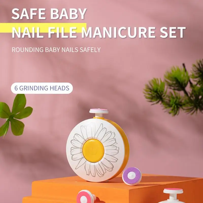 Ensemble de manucure électrique pour bébé, lime à ongles aste sûre, coupe-ongles pour nouveau-nés et nourrissons, polisseuse à ongles avec 6