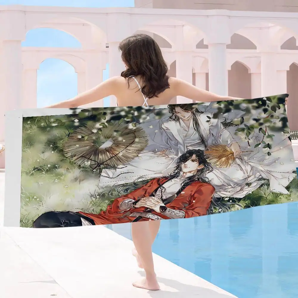 Anime Heaven Officials Blessing Microfiber Printed Beach Towel Mountain Climbing Beach Swimming Running Absorbent Soft Towel