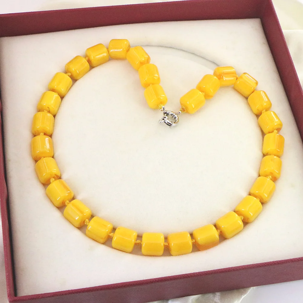 

Cylinder Resin Beeswax Ivory Gems 13x13mm Imitation Amber Slice Beads Long Necklace Women in Choker Necklaces in Jewelry Charm