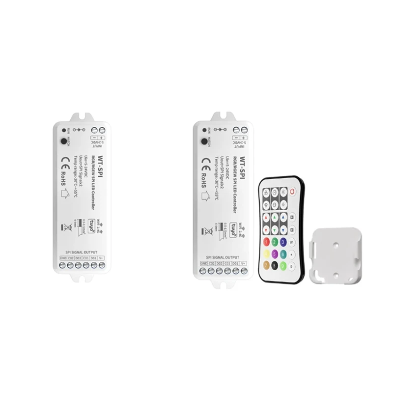 

Tuya SPI RGB/RGBW Pixels LED Controller WIFI 2.4Ghz RF Remote For Alexa Google ECHO For WS2811 WS2812B WS2815 Strip