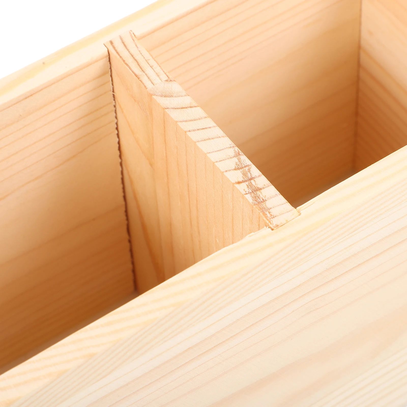 

Thickened Two Compartment Wooden Diy Storage Pen Holder Pencil Case Organizer For Home Office Eco Friendly Solid Pot