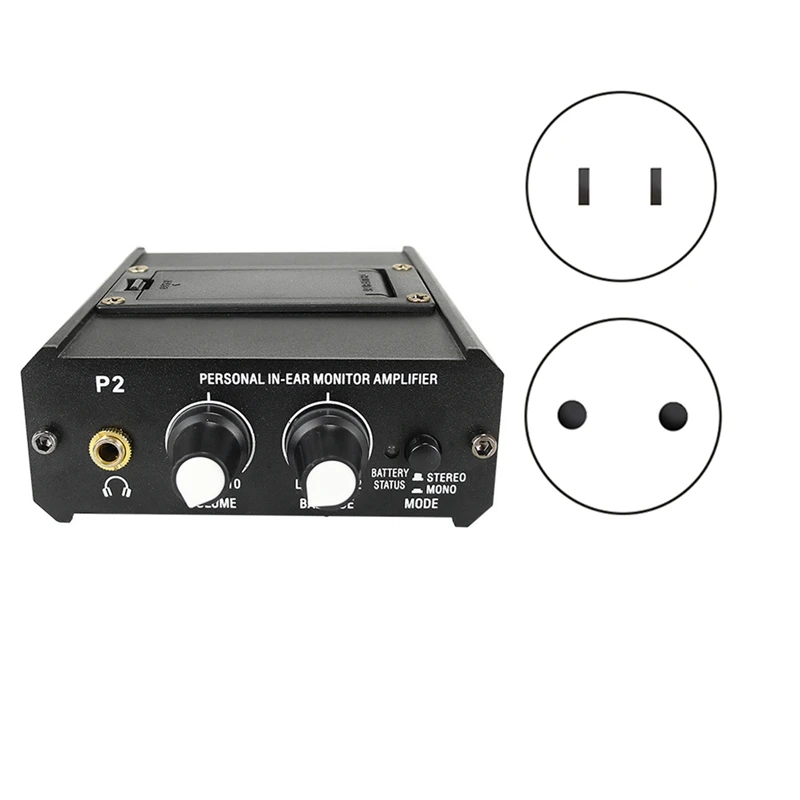 

1 PCS P2 Headphone Preamplifier Headphone Monitor Black Metal Suitable For Speech / Live Streaming EU Plug