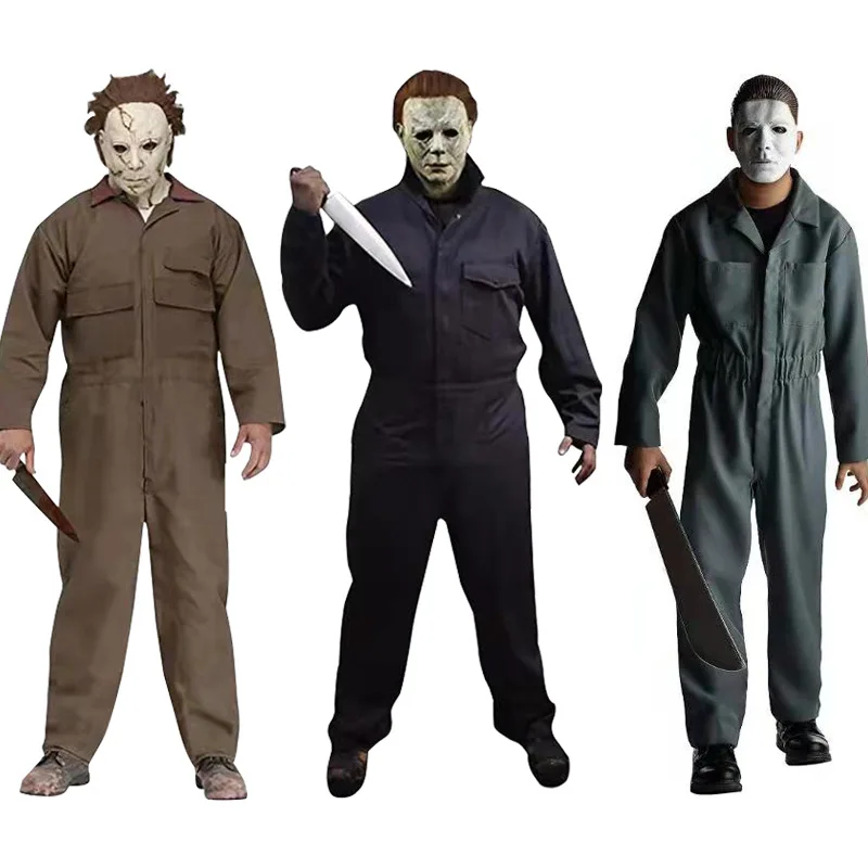 Halloween Kills MichaelMyers Michael Myers Cosplay Costume Adults Unisex Set Bodysuit Coverall Mask Suit Clothing Halloween