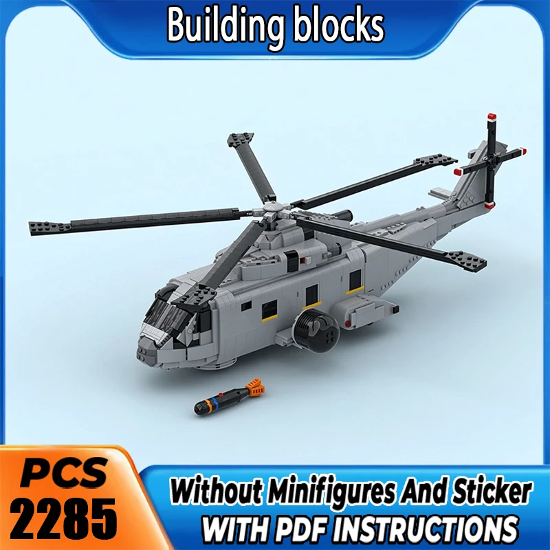 MOC Premium Building Blocks Military Helicopter Model DIY Assemble Bricks High Precision Collectible Toy Holiday Christmas Gift
