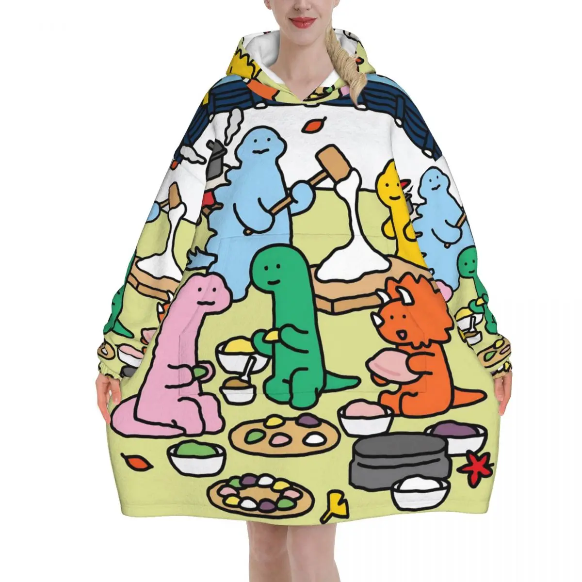 Jogumans Blanket Hoodie Wearable Blanket Oversize with Pocket Warm Sleeping Bag Soft Cozy Onesie