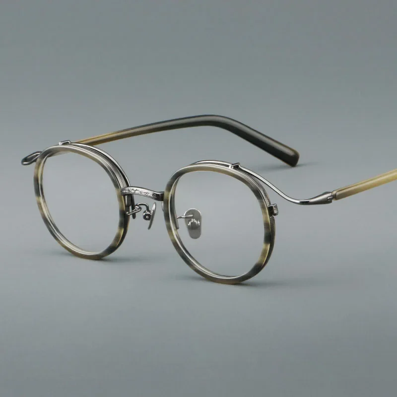 2025 New Board Retro Round Metal Flat Mirror Fashion Personality Round Optical Frame Trendy Prescription Frame Presbyopia Mirror