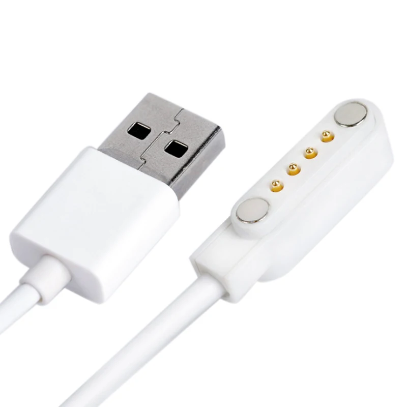 شاحن مغناطيسي USB 2.0 كابل شحن سلك الطاقة 4 دبوس للساعة الذكية KW88 #5