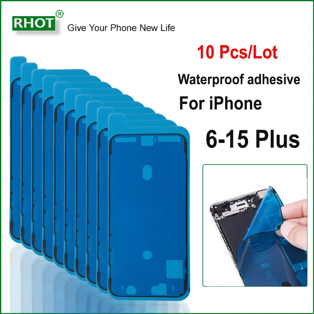 

10 шт. водонепроницаемых защитных наклеек для передней панели ЖК-дисплея iPhone 6/7/8/X/XS/XR/11/12/13/14/15 - клейкие защитные уплотнители