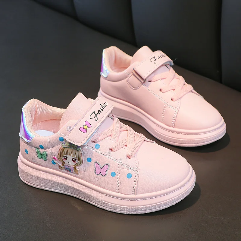 Baby Cute Girls Fashion Cartoon Sneakers Sports Shoes Comfortable Spring/Autumn Casual Running Shoes Round Toe Kids Thick Sole