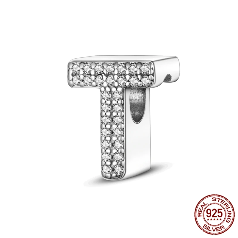 

This DIY women's jewelry gift features an S925 sterling silver letter T bead paired with an original bracelet.
