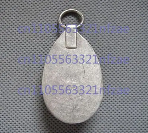 Rzadki Antyczny Chiński Miao Srebrny Emaliowany Mozaikowy Jadeitowy Wisiorek Amulet