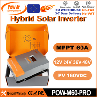 Powermr EU MPPT 60A Solar Charge Controller 12V 24V 36V 48V Plus DSP Regulator Work For Lifepo4 Battery V Solar Panel