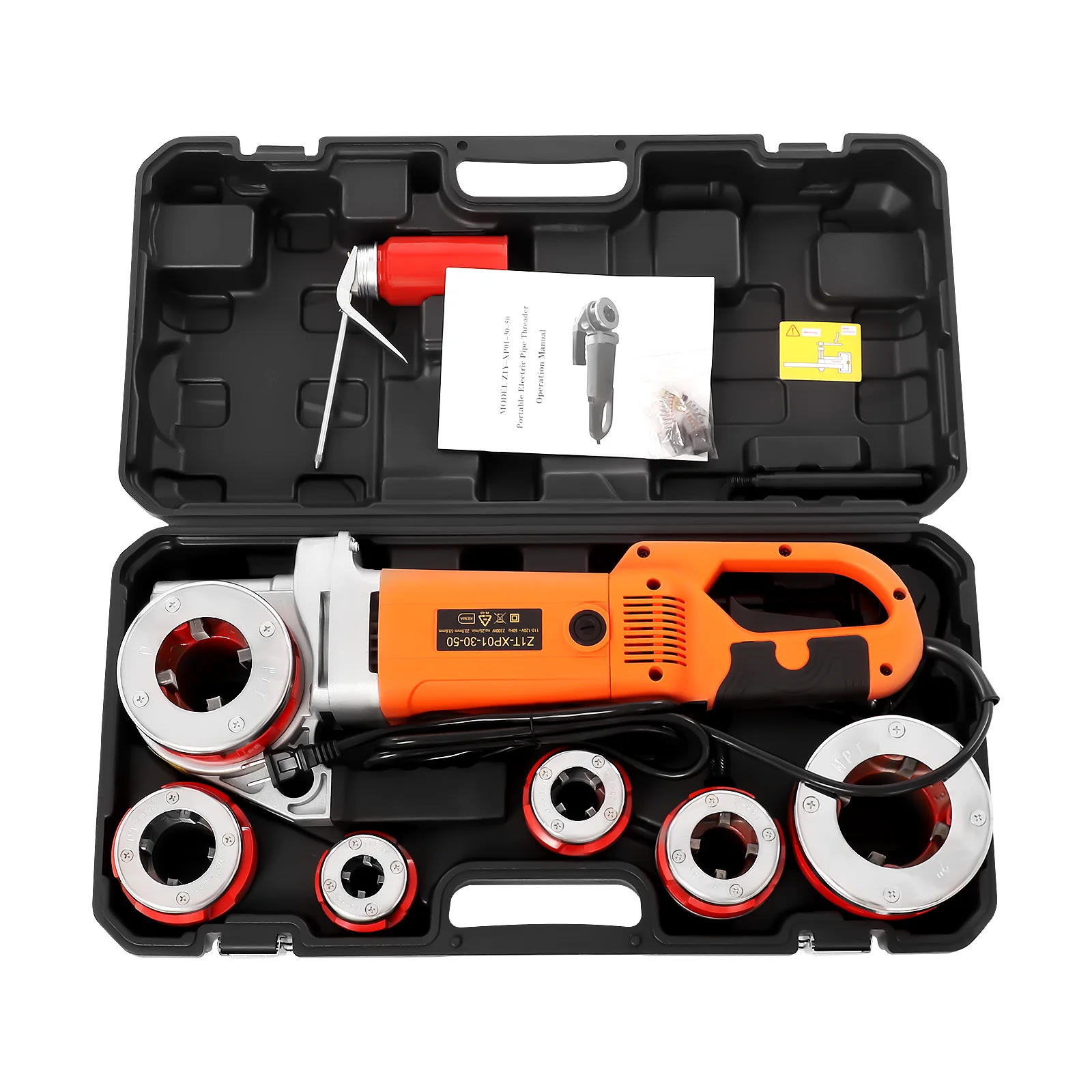 

2300W Ratchet Pipe Threader Kit, Electric Threading Machine with 6 Dies Set & Portable Storage Case for Cutting Threads Pipes