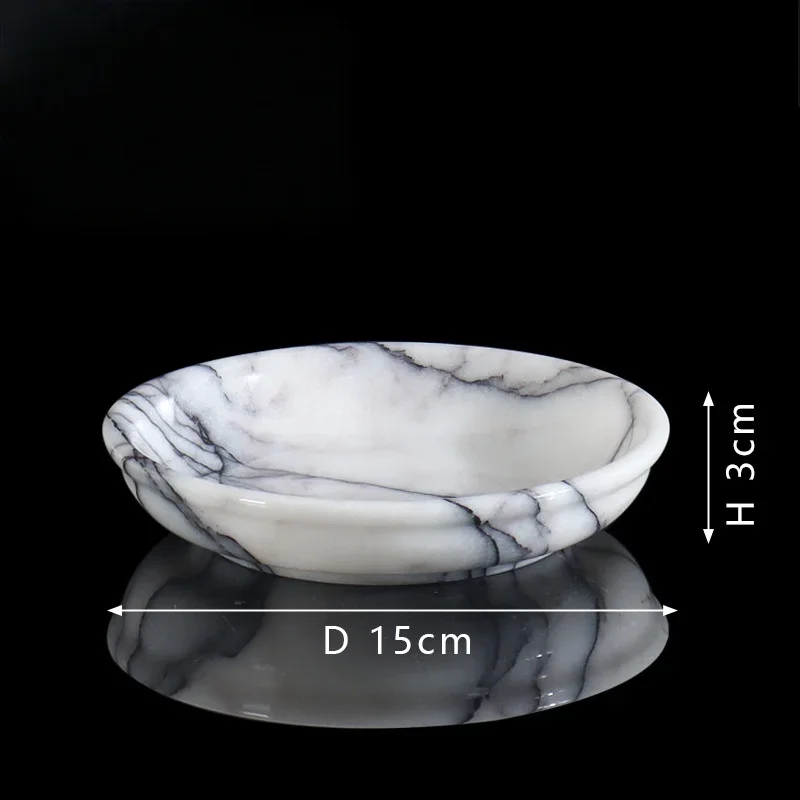 Luxury Marble Round Fruit Bowl Tray Artistic Home Decoration Ornament for Kitchen Accessories Organization Food Vessel Container