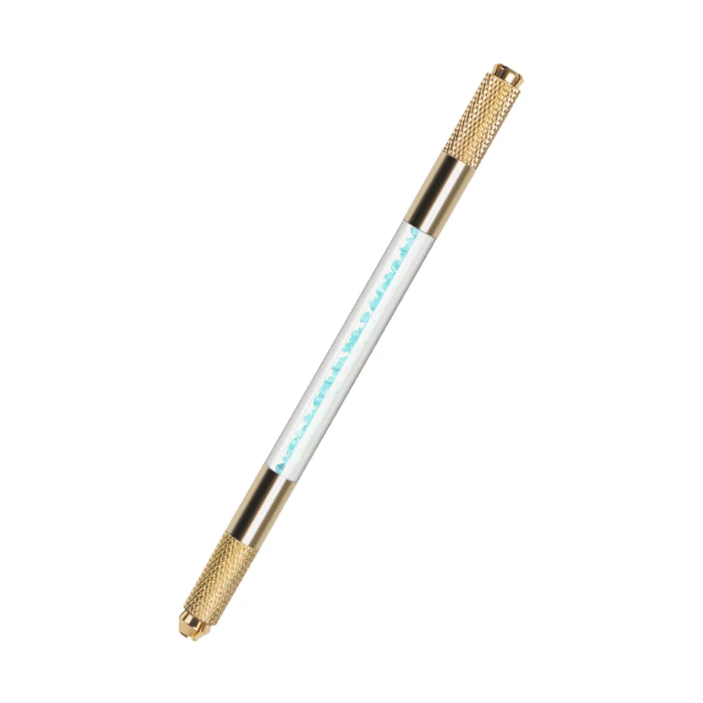 

Rhinestone Dual Head Microblading Pen Durable Crystal Handle Holder Tool Beauty Pen