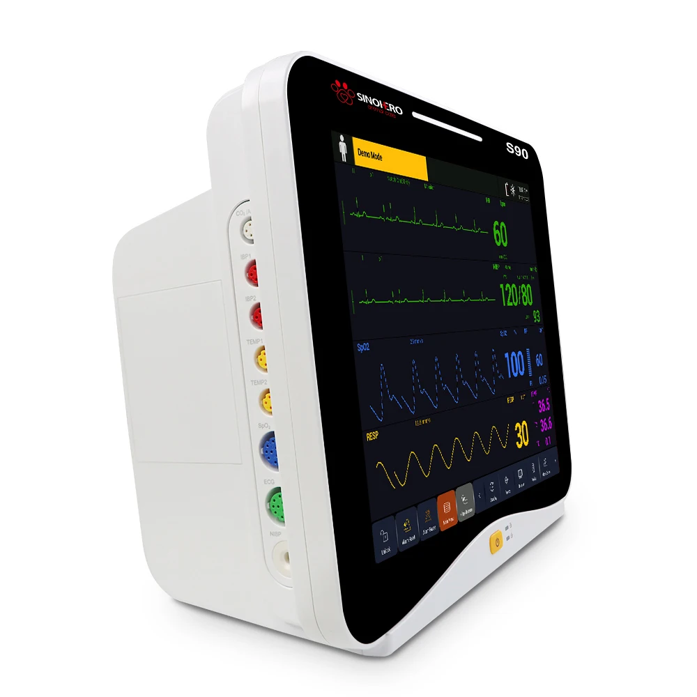 Sinohero Veterinary Monitor 12''Touch Screen Multi-Parameter Patient Monitor ECG Machine with SpO2/NIBP/TEMP Medical Equipment