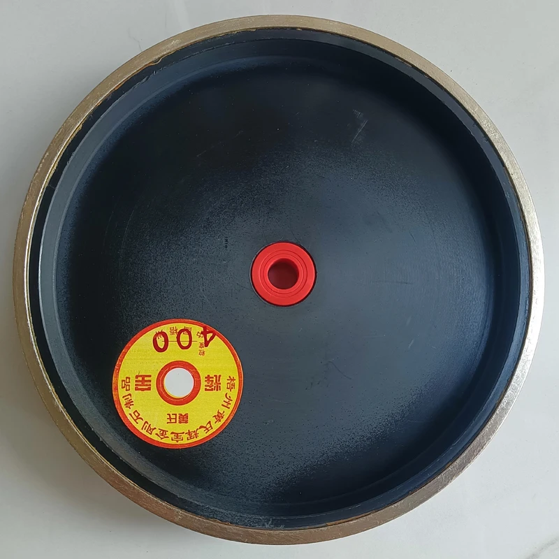 Diamond Alloy Parallel Grinding Wheel 200x38x25.4 Hole Concave Plastic 8x1.5 Inch Polishing Wheel with Sleeve Reducer for Jade
