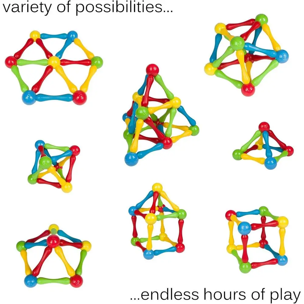 STEM Learning Ensemble de blocs de construction magnétiques de 40 pièces pour les tout-petits : puzzles 3D créatifs, couleurs et imagination pour les âges de 1 à 3 ans