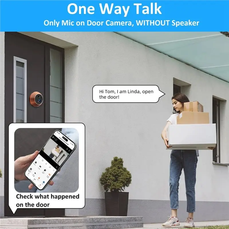 【HOT-PRIJS!】Smart Home Security Tuya Wifi 3MP Mini Kijkgaatje Deurcamera Draadloze Video-intercom Deurbel PIR Bewegingsdetectie