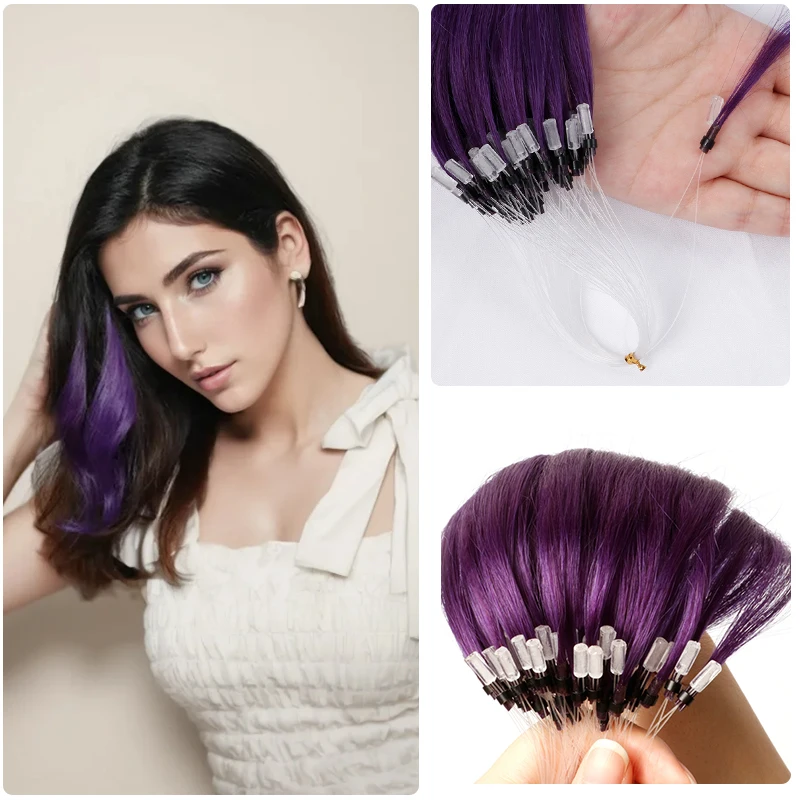 

Micro Loop Hair Extensions Real Human Hair Micro Beads Easy Install Pre Bonded Cold Fusion Tip Hairpiece For Women 30g 12-20inch