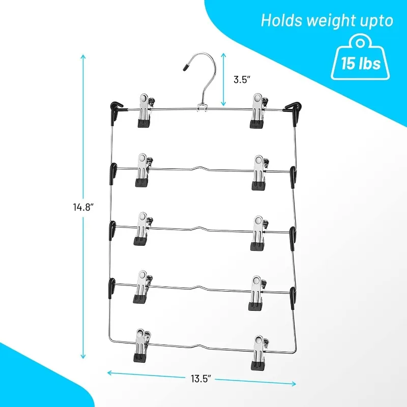 

Furniture storage hangers with clips, hangers with multiple pants for wardrobe bottom hangers, metal hangers with clips