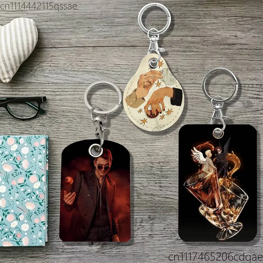 For Good Omens Ineffable Husbands Magnetic keychain case For Apple Airtags, also suitable for Pandora Tag dog tracker devices