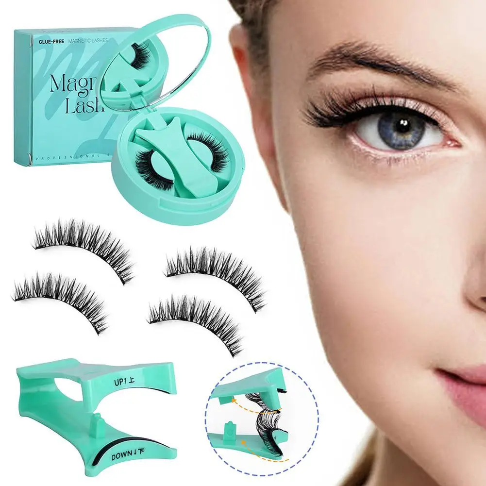Wiederverwendbare magnetische falsche Wimpern mit magnetischer Pinzette, natürliches, lockiges, flauschiges, nicht klebendes Gesichts-Make-up-Werkzeug für falsche Wimpern