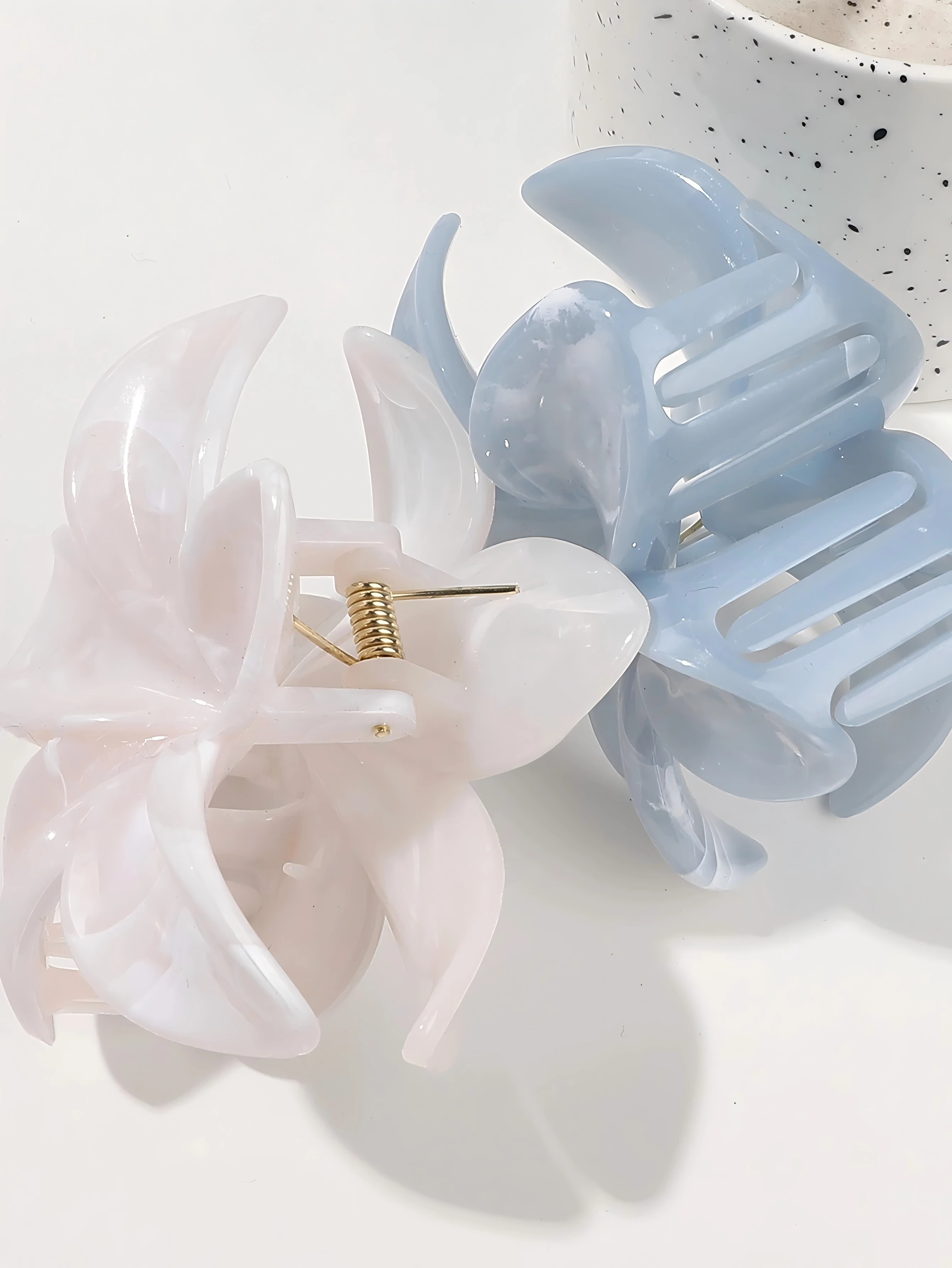 2 Stück Hawaiianische Marmor-Blumen Haarklammern für Frauen und Mädchen Urlaubsgeschenke für Feines Haar Niedliche Strand-Haaraccessoires – Detail 8