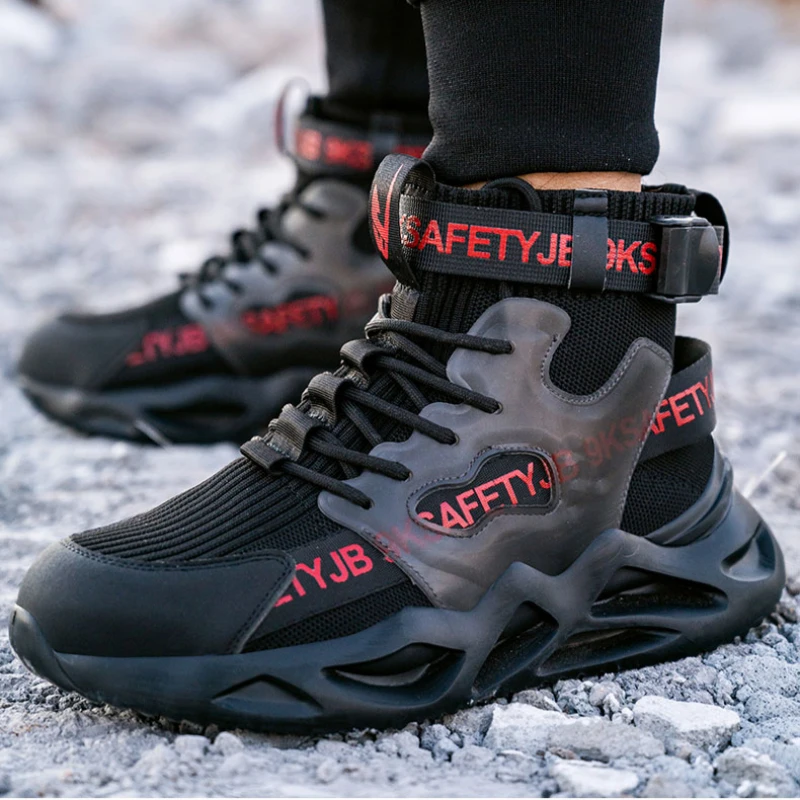 

steel toe safety boots for men protective shoes industrial safety shoe woman light work shoes anti-puncture work safety sneakers