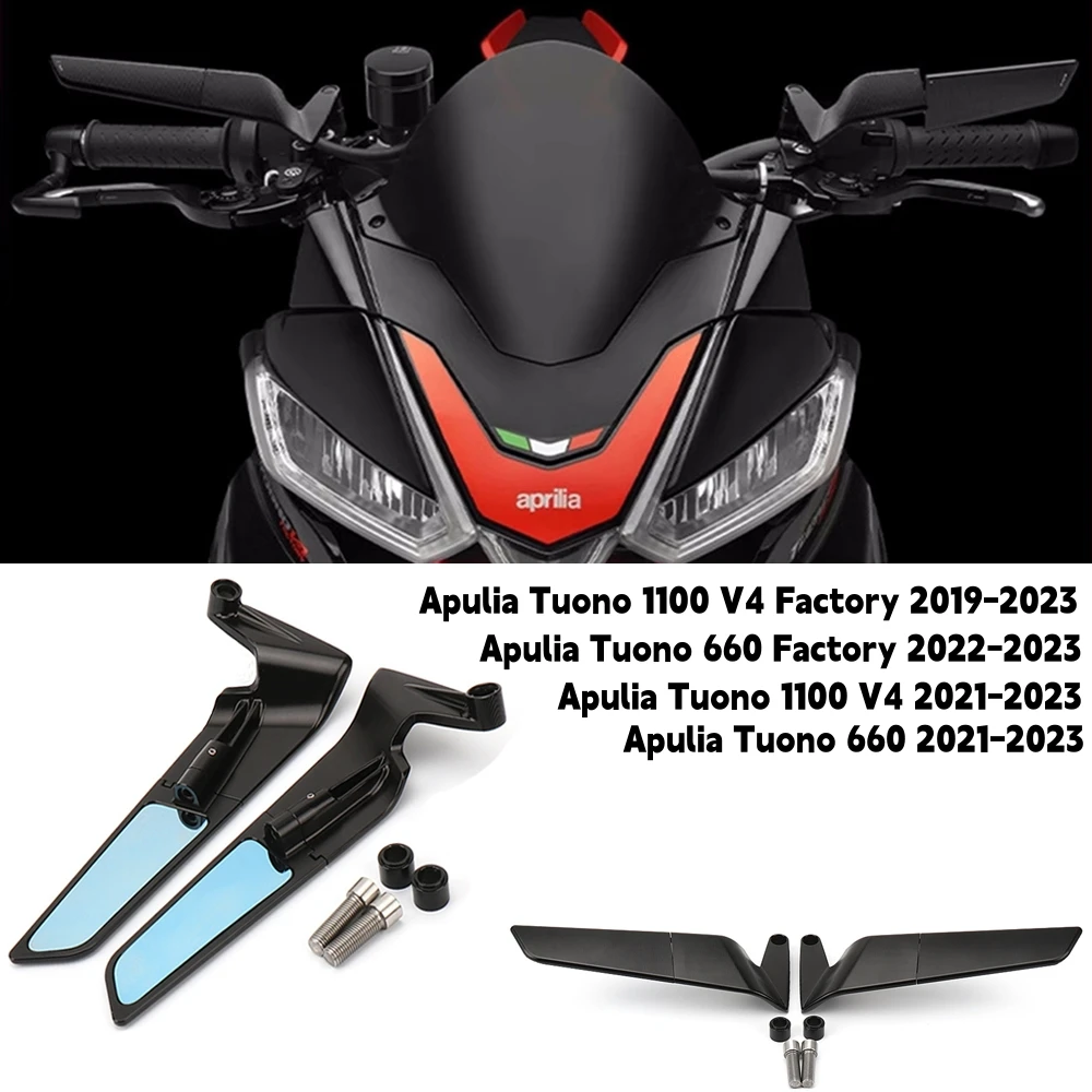 New Motorcycle Wing Rearview Mirror Modification Accessory Is Suitable For Apulia Tuono 660 Factory 2021-2023 1100 V4 2019-2023