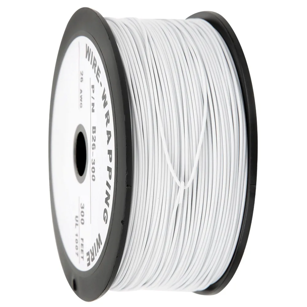 Flexible 100 Meters UL1007 Tinned Copper Electrical Wire 26AWG White Silicone Wire Cables Hook Up Wire Electronics Applications