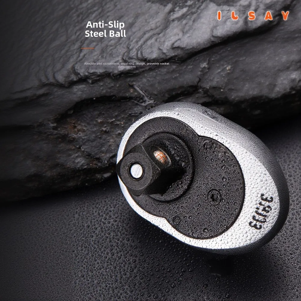 Head Ratchet Wrench 3/8 Drive 90 Tooth Gear 180 Degree Pivot 7 Position for Automotive Repair Industrial Maintenance DIY