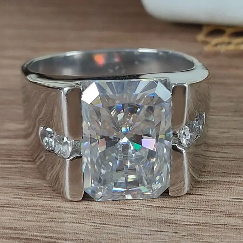 Solid 925 Sterling Silver Ring Fully Set with Moissanite Festive Gift Ideal for Any Occasion