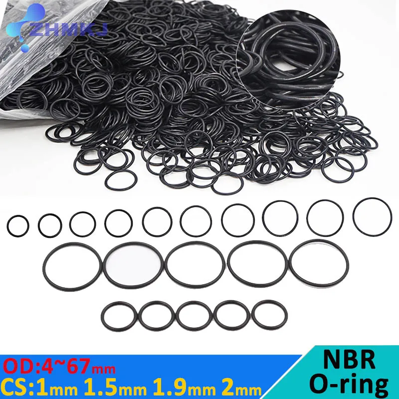 Nitrile Butadiene Rubber NBR Sealing Ring Repair Skeleton Oil Seal Gasket O Ring Seal Washer CS 1mm 1.5mm 1.9mm 2mm OD 4mm~67mm