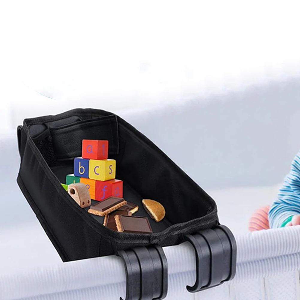 

Luxury Stroller Tray Kids Snack ganizer Canvas Toddler Carriage Accessory Travel Lightweight Adjustable Cup Holder Storage