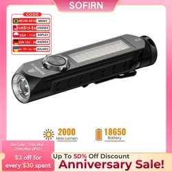 Clearance Sofirn IF24 RGB Powerful 2000Lm Flashlight 18650 Rechargeable Rotary Switch Torch with Magnetic Tailcap for Outdoor
